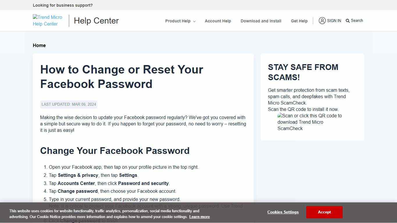 How to Change or Reset Your Facebook Password Trend Micro Help Center